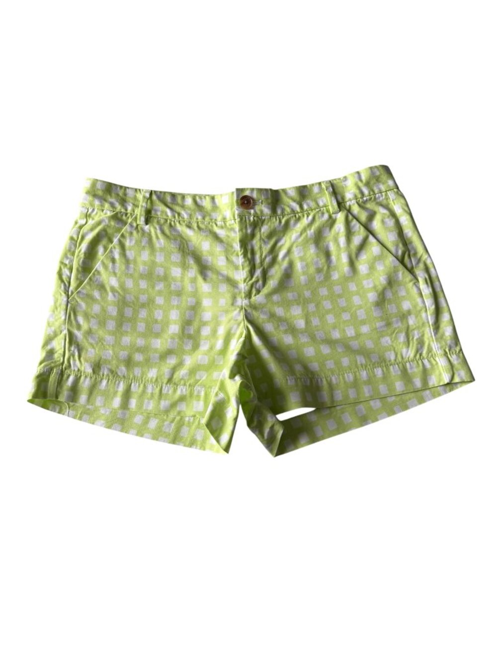 Khakis by Gap sunkissed shorts square pattern lime color with pockets